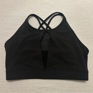 FBF Clothing Black Strappy Sports Bra Sz L Large